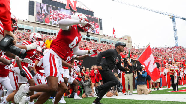 Mickey Joseph Tunnel Walk 2022 Nebraska vs Oklahoma football USATSI_19062392